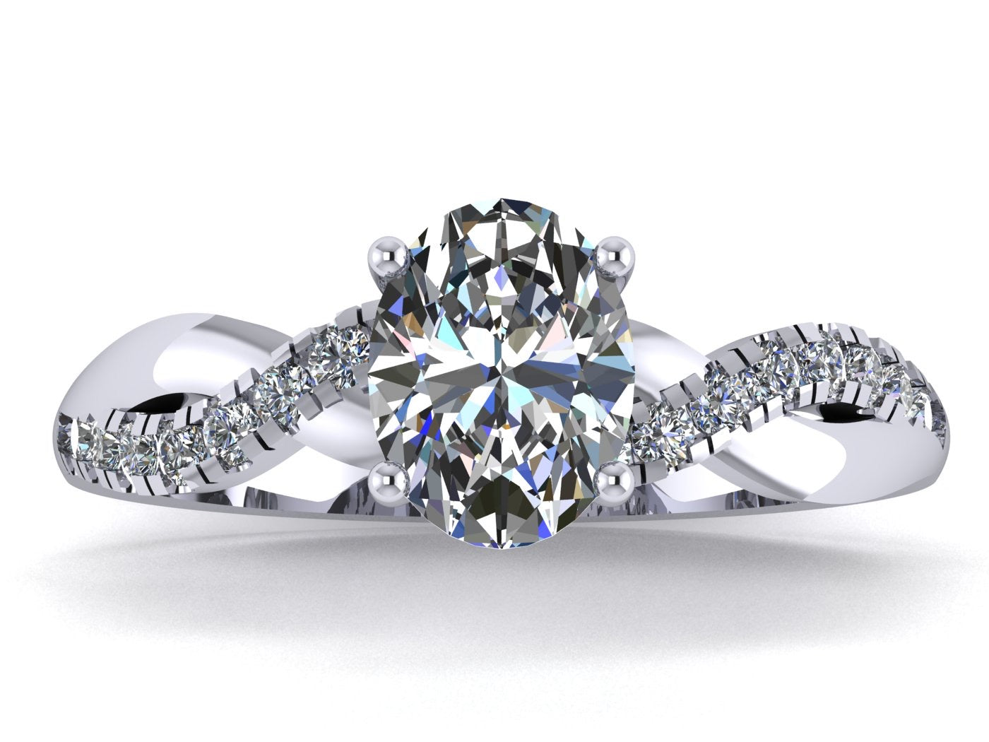 Anillo Zacil en oro con diamante de laboratorio corte oval 1.00ct