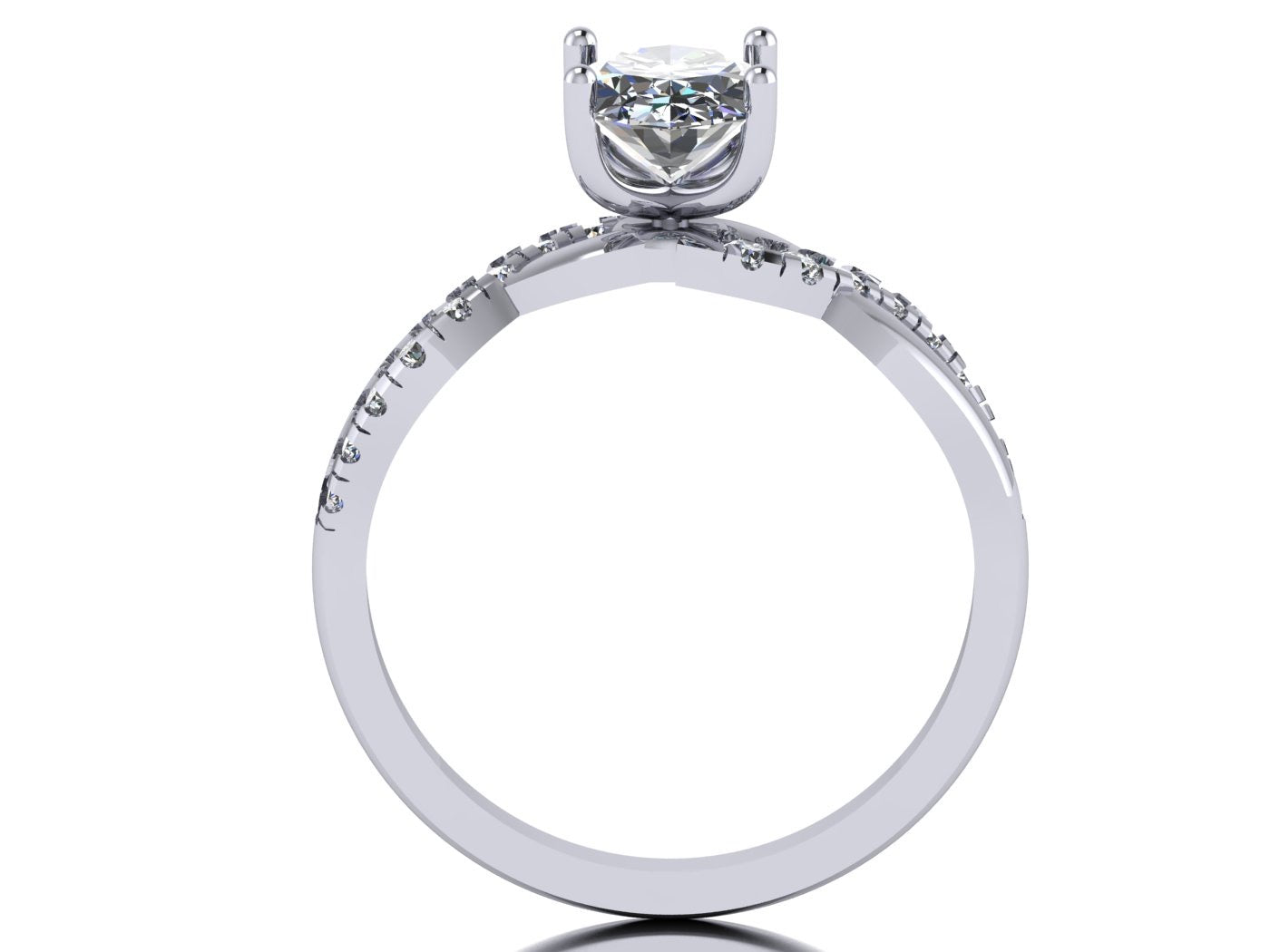 Anillo Zacil en oro con diamante de laboratorio corte oval 1.00ct