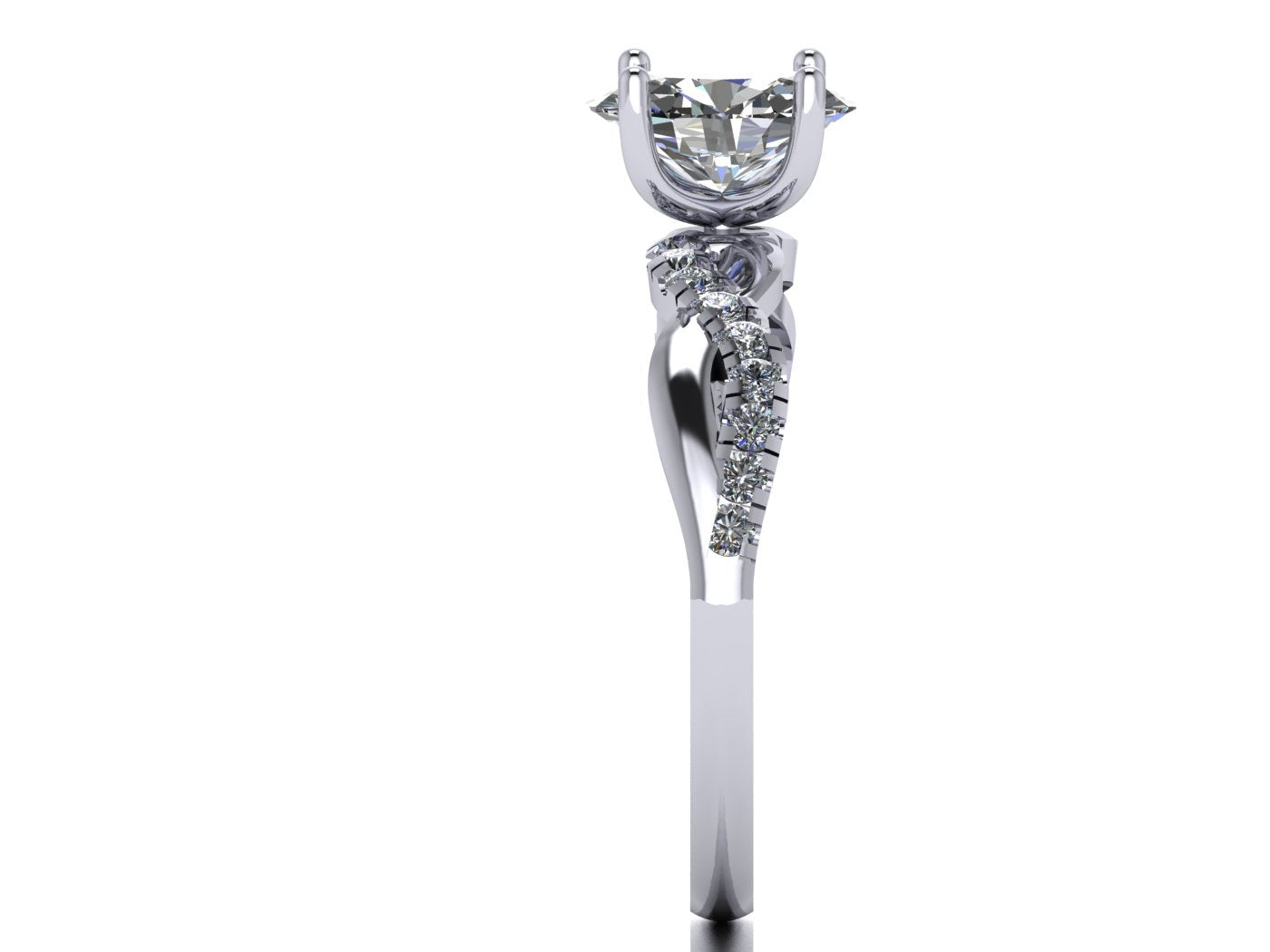 Anillo Zacil en oro con diamante de laboratorio corte oval 1.00ct