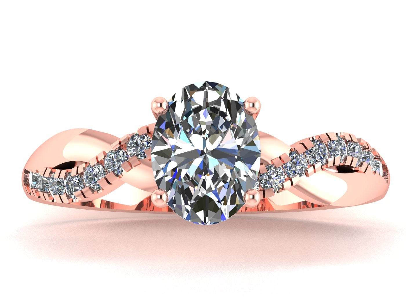 Anillo Zacil en oro con diamante de laboratorio corte oval 1.00ct