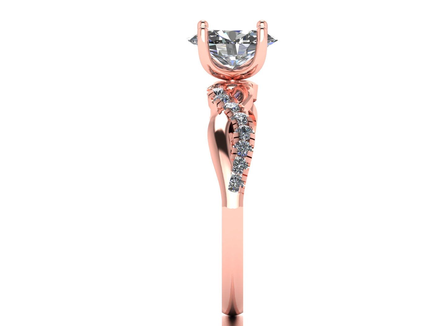 Anillo Zacil en oro con diamante de laboratorio corte oval 1.00ct