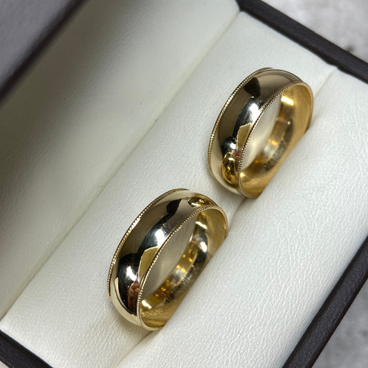 Dúo de Argollas de Compromiso Mariel en Oro Amarillo de 10k (6mm)