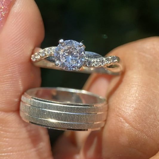Dúo de Anillos Charlize x Ethan en Plata con Circonias