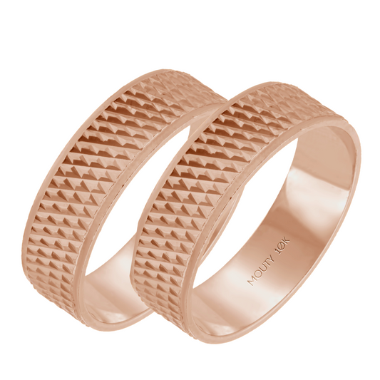 Dúo de Argollas Liam en Oro rosa de 10k (6mm)