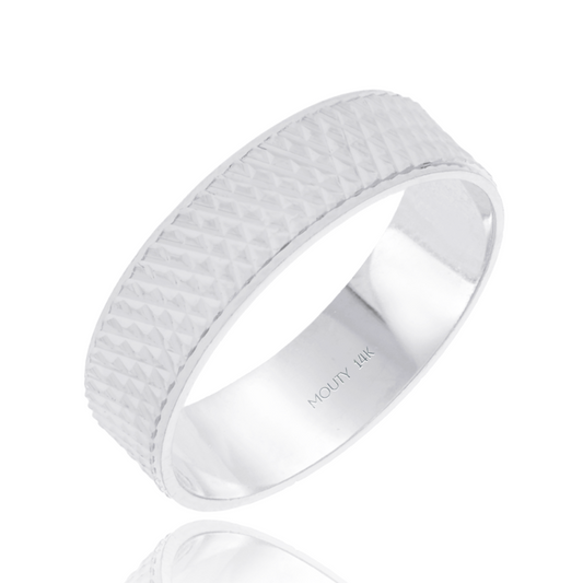 Argolla Liam 6mm en oro blanco 14k recta plana
