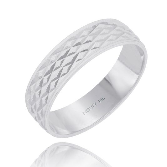 Argolla Mateo 6mm en oro blanco 14k hueca