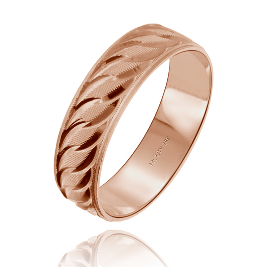 Argolla Edward 6mm en oro rosa 14k hueca