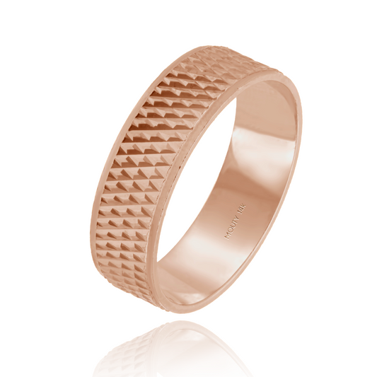 Argolla Liam 6mm en oro rosa de 14k recta plana
