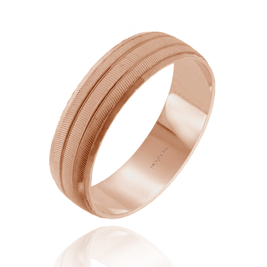Argolla Ethan 6mm en oro rosa 14k hueca