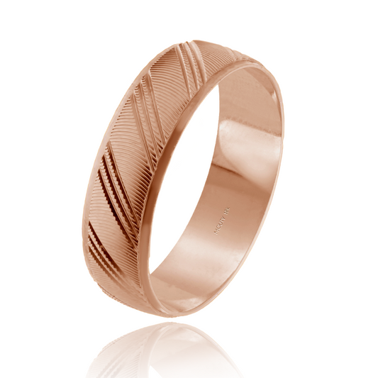 Argolla Milán 6mm en oro rosa de 14k hueca