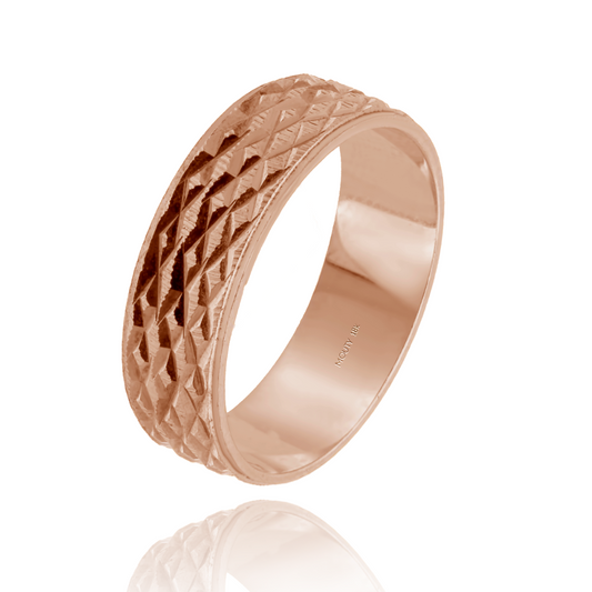 Argolla Mateo 6mm en oro rosa 14k hueca