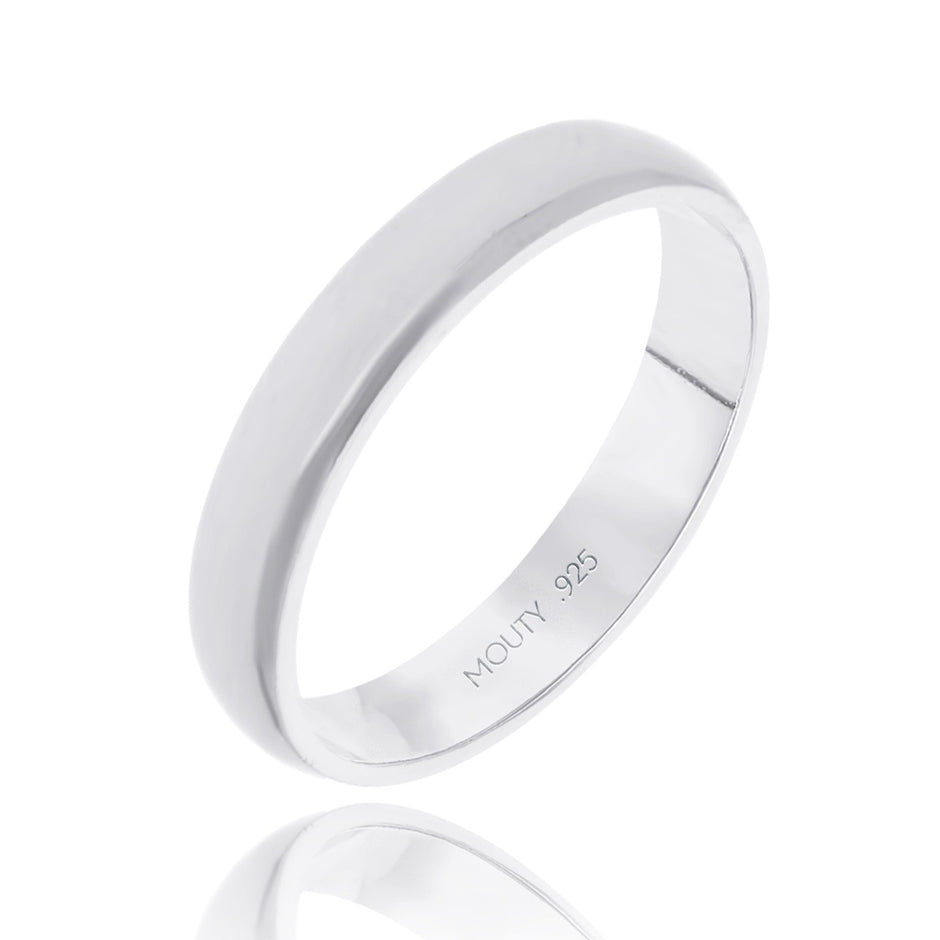 Argolla lisa Julián 4mm en plata recta solida