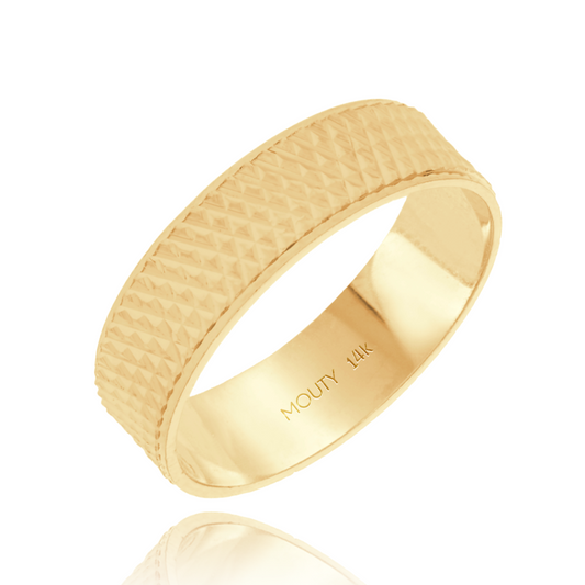 Argolla Liam 6mm en oro amarillo 14k recta plana