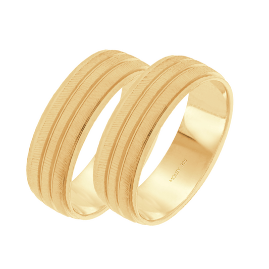 Dúo de Argollas Ethan en Oro amarillo de 10k (6mm)