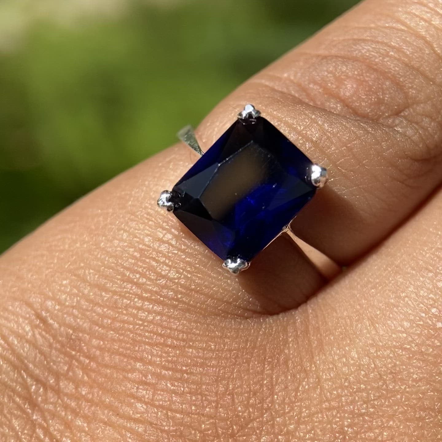 Anillo Christine en Plata con Circonia Azul