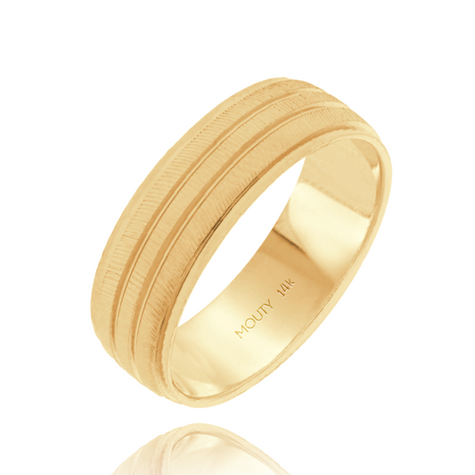 Argolla Ethan 6mm en oro amarillo 14k hueca