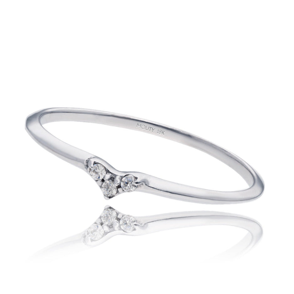 Anillo Angeline en oro blanco 18k con circonias