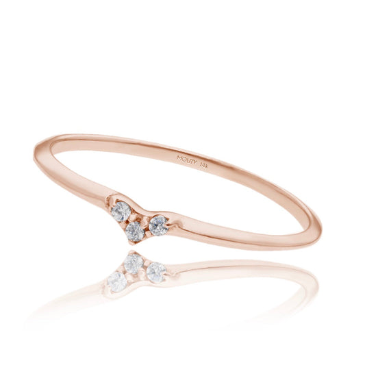 Anillo Angeline en oro rosa 14k con diamantes naturales  .03cts