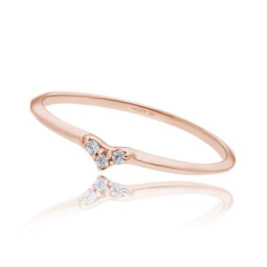 Anillo Angeline en oro rosa 18k con diamantes naturales  .03cts