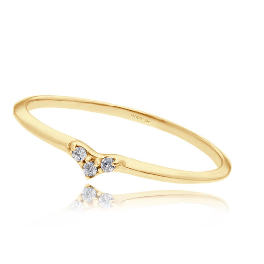 Anillo Angeline en oro amarillo 14k con diamantes naturales .03cts