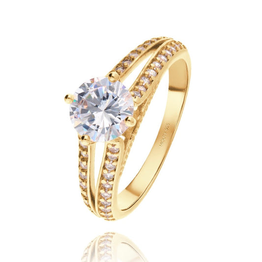 Anillo Lewis en Plata con Baño de Oro Amarillo