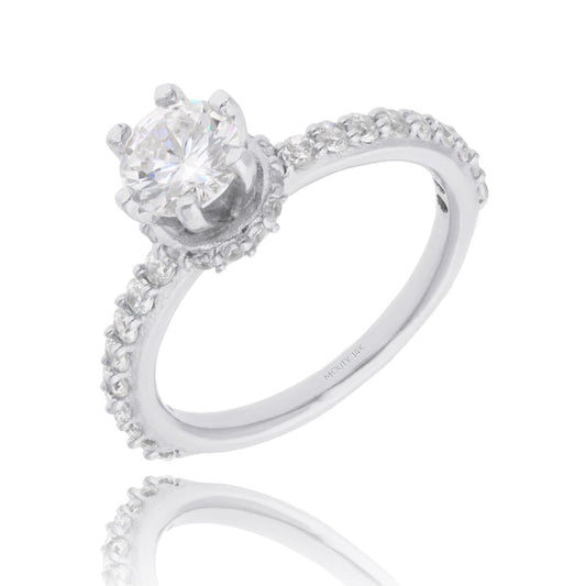 Anillo Helena en Oro blanco 14k con Circonia