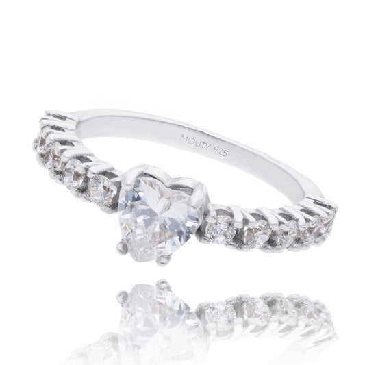 Anillo Amour en Plata con Circonia