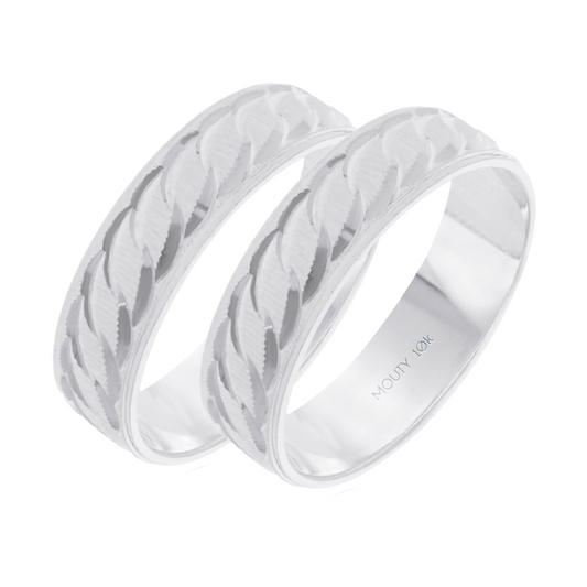 Dúo de Argollas Edward en Oro blanco de 10k (6mm)