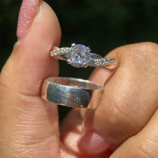 Dúo de Anillos Willow x Charlize en Plata con Circonias