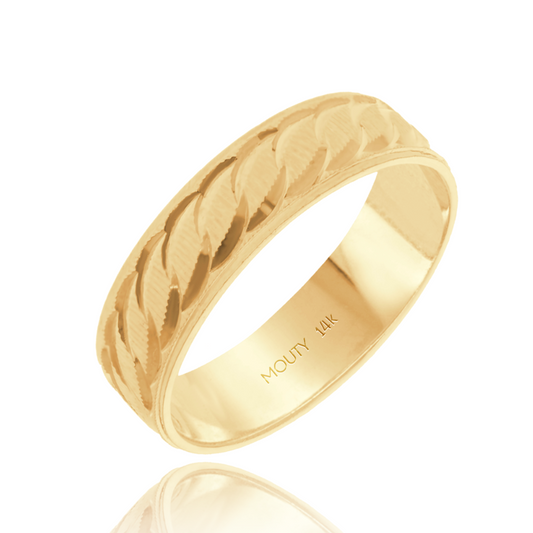 Argolla Edward 6mm en oro amarillo 14k hueca