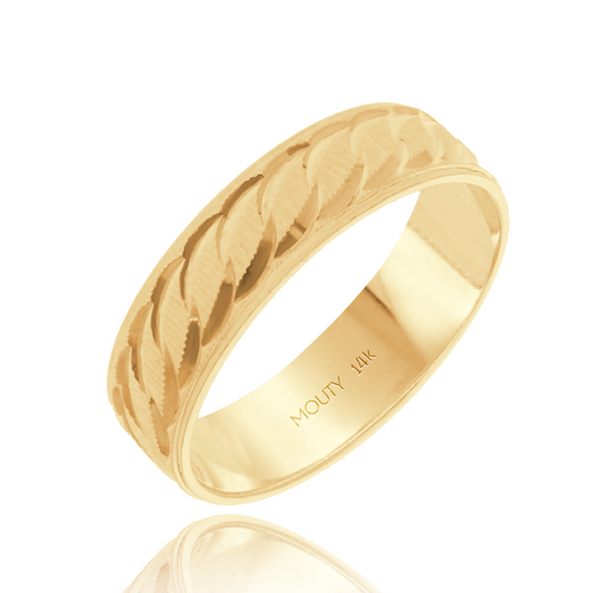 Argolla Edward en oro amarillo 14k