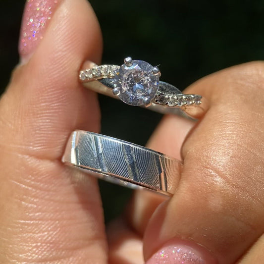 Duo de Anillos Richard x Charlize en Plata con Circonias