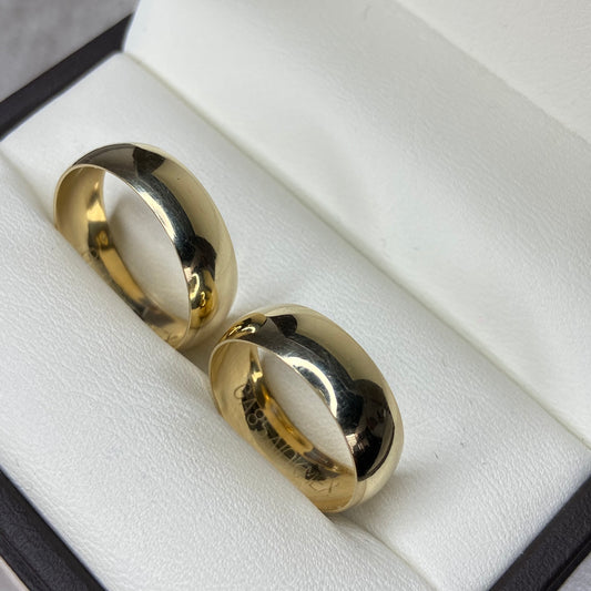 Dúo de Argollas de Compromiso Willow en Oro Amarillo de 10k (6mm)