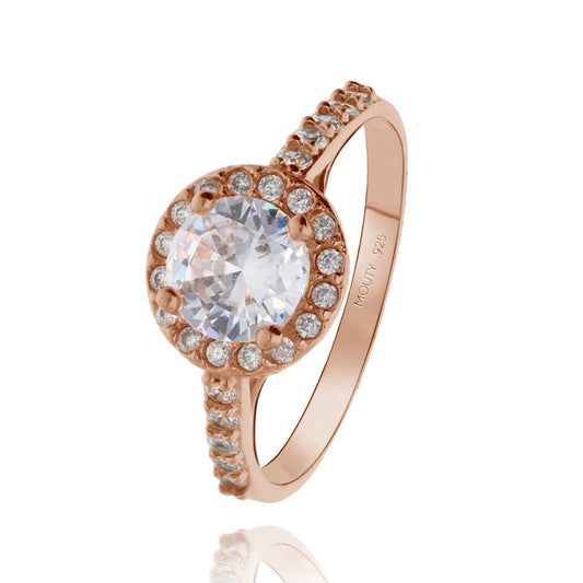 Anillo Adelaide en Plata con baño de Oro Rosa