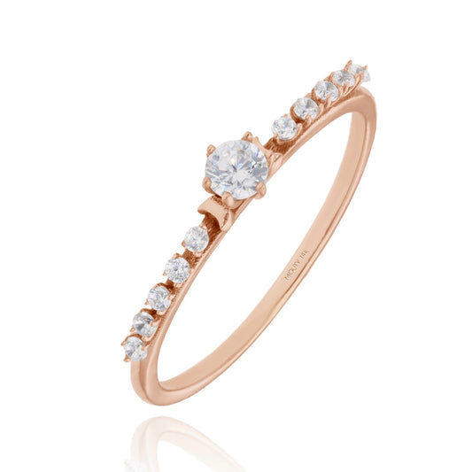 Anillo Danielle en oro rosa de 14k con circonias