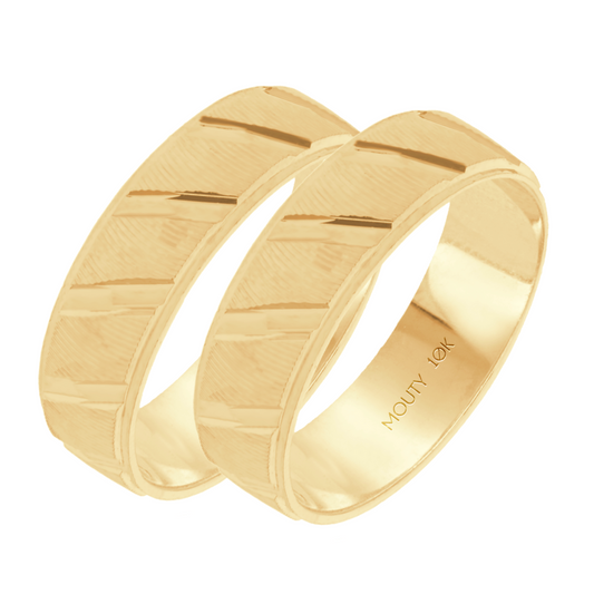 Dúo de Argollas Richard en Oro amarillo de 10k (6mm)