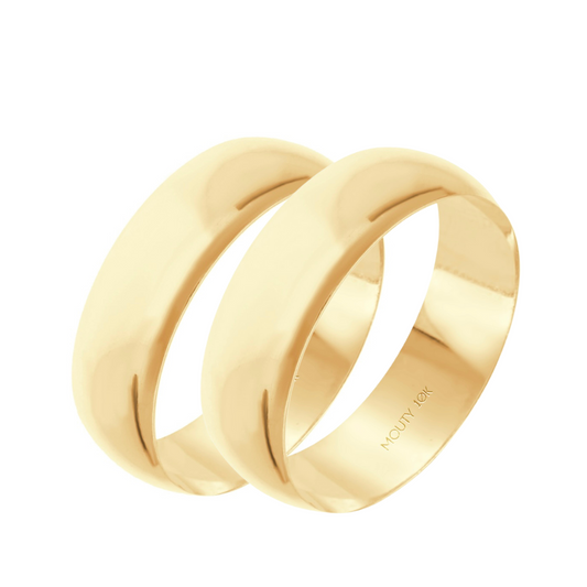 Dúo de Argollas de Compromiso Willow en Oro Amarillo de 10k (6mm)