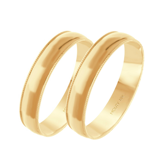 Dúo de Argollas de Compromiso Ellis en Oro Amarillo de 10k (4mm)