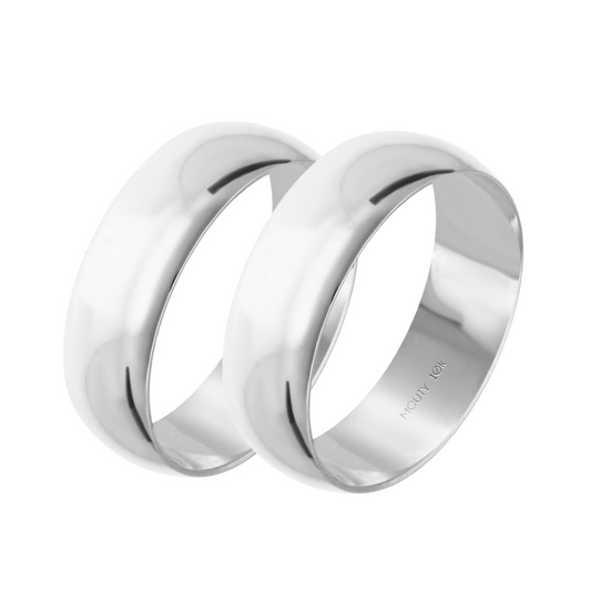 Dúo de Argollas de Compromiso Willow en Oro Blanco de 10k (6mm)