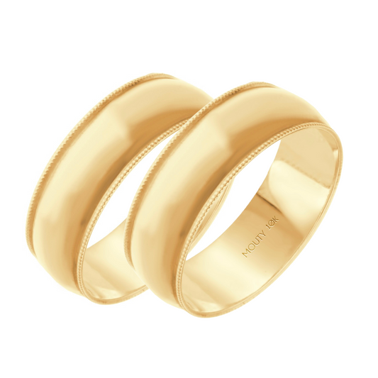 Dúo de Argollas de Compromiso Mariel en Oro Amarillo de 10k (6mm)