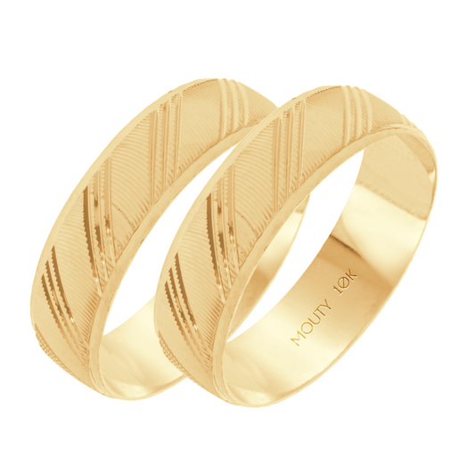Dúo de Argollas Milan en Oro amarillo de 10k (6mm)