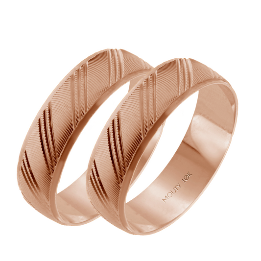 Dúo de Argollas Milan en Oro rosa de 10k (6mm)