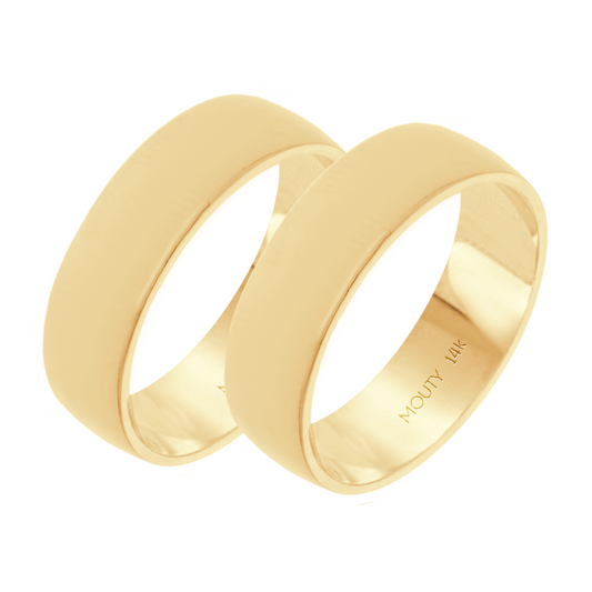 Dúo de Argollas Willow en Oro Amarillo de 14k (6mm)