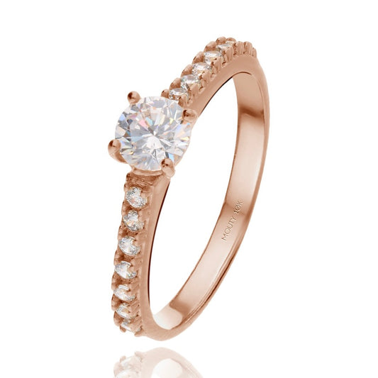 Anillo London en Oro rosa 10k con circonias