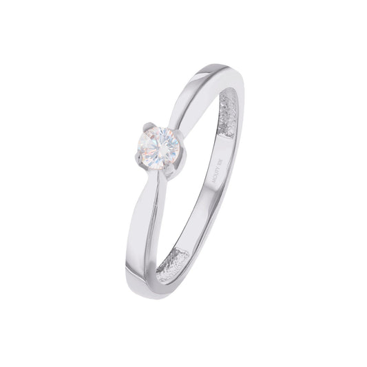 Anillo Celine en oro blanco 10k con circonia