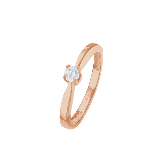 Anillo Celine en oro rosa 10k con circonia