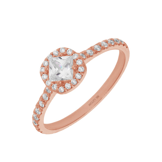 Anillo Alondra en Oro rosa 18k con Circonias