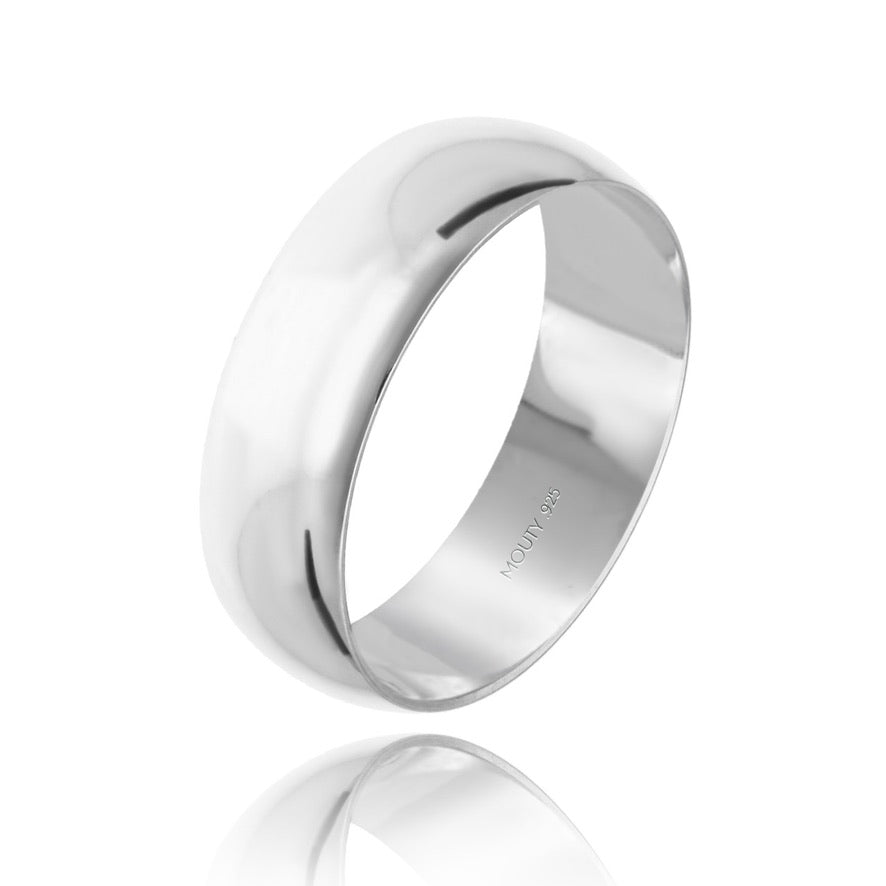 Argolla lisa Willow 6mm en plata hueca
