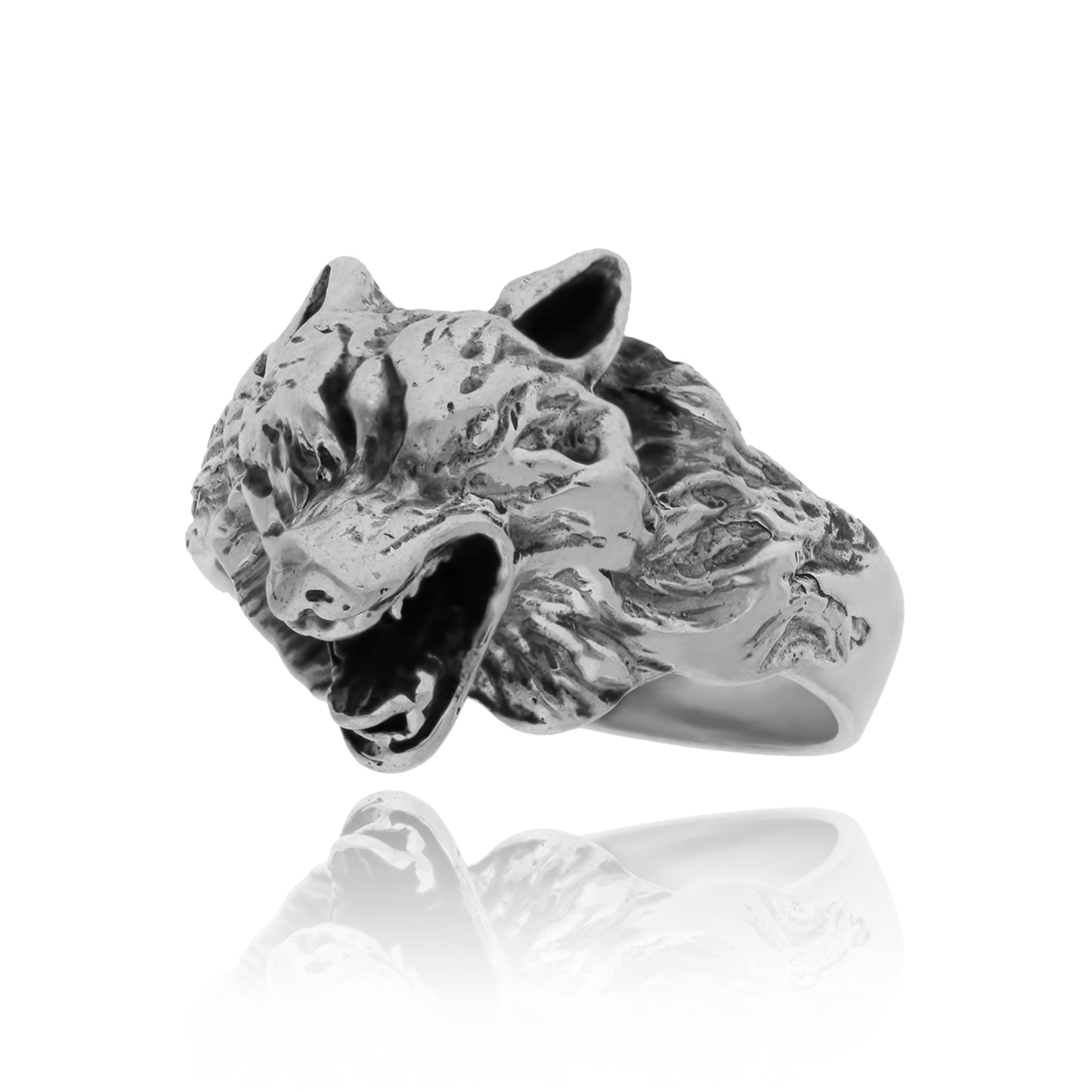 Anillo de Lobo en plata pavonada Cod: ANPML003