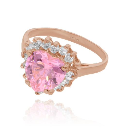 Anillo Serena en Oro Rosa 18k con Circonia Rosa inspirado en Sailor M.